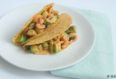 Taco's met garnalen en courgette