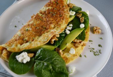 Power omelet met spinazie